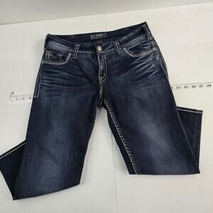 Silver suki Flap capri Jeans 31 women dark wash denim 6457